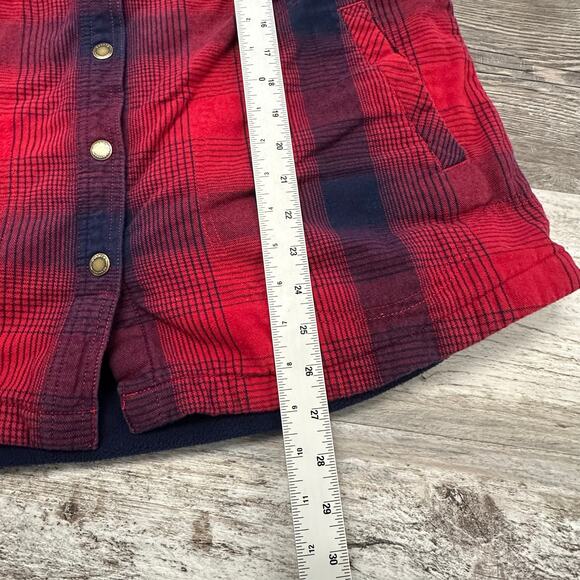 Duluth Trading Shirt Mens L Jacket Plaid Flannel Fleece Lined Button Up Shacket - Picture 8 of 9